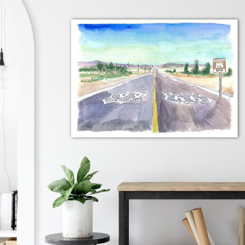 Road Trip on Historic Route 66 Scenic Drive - Limited Edition Fine Art Print - Original Painting available
