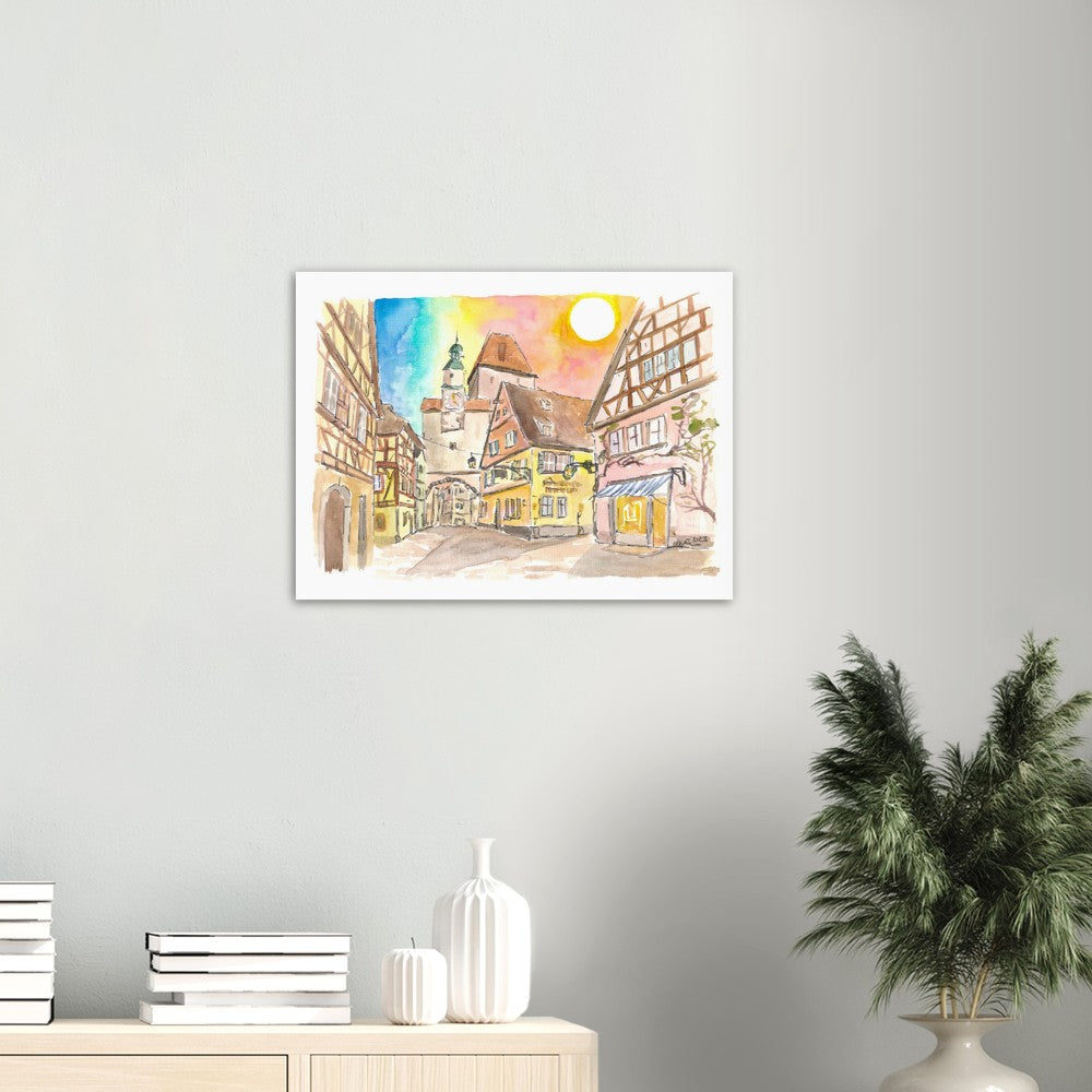 Romantic Rothenburg Tauber Markus Tower and Roder Arch - Limited Edition Fine Art Print - Original Painting available