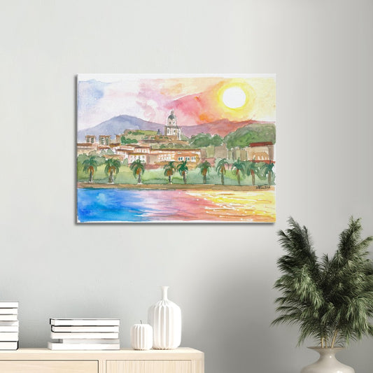 Messina Sicily City View from Mediterranean Sea - Limited Edition Fine Art Print - Original Painting available