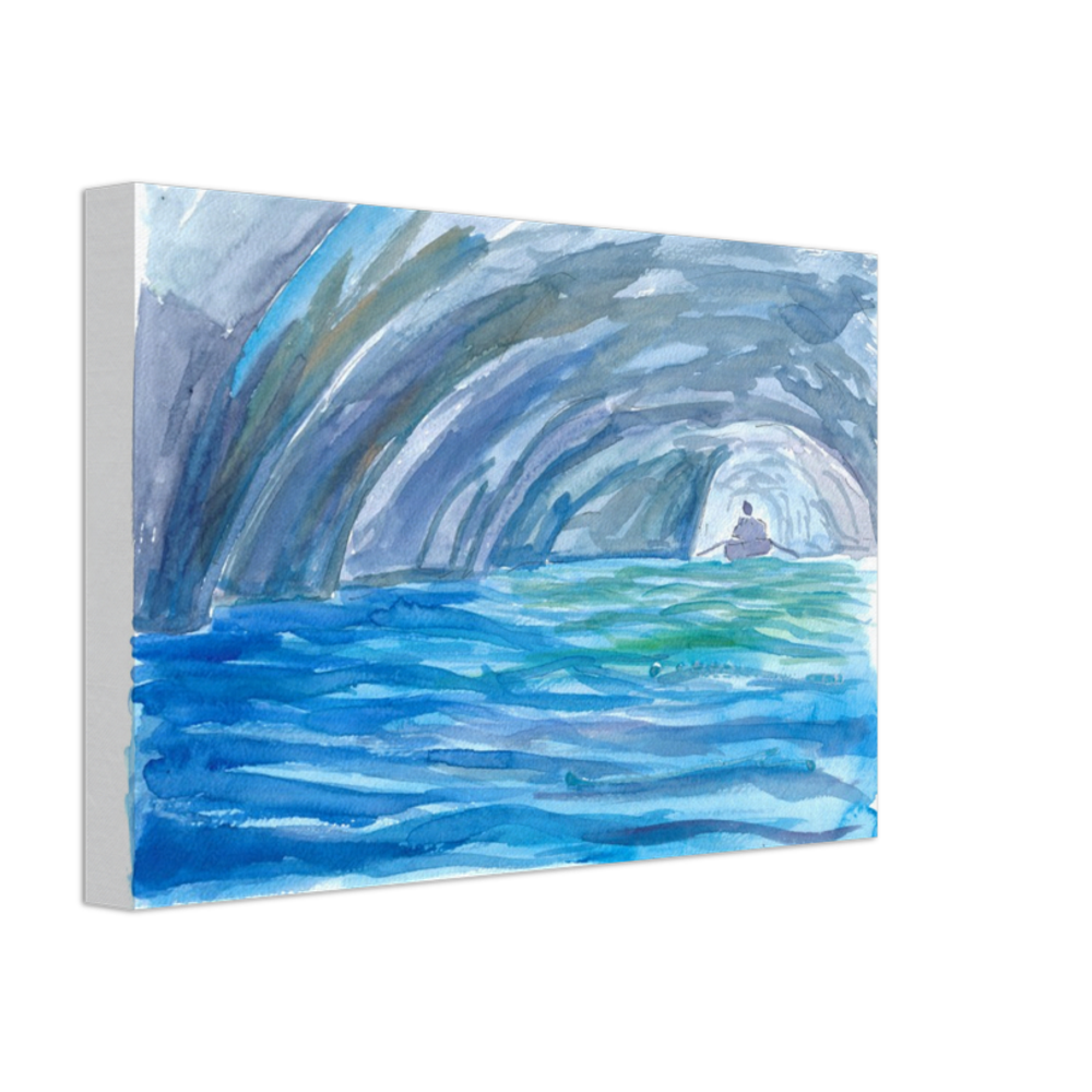 Grotta Azzurra - A Blue Grotto Capri Boat Excursion - Limited Edition Fine Art Print - Original Painting available